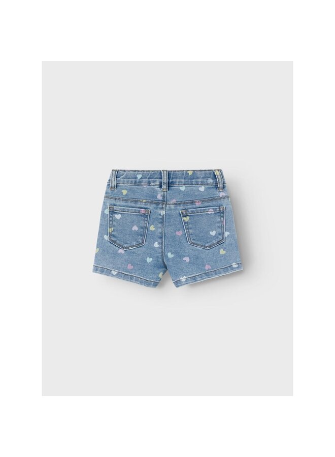 NMFSALLI SLIM DNM SHORTS medium blue denim hearts