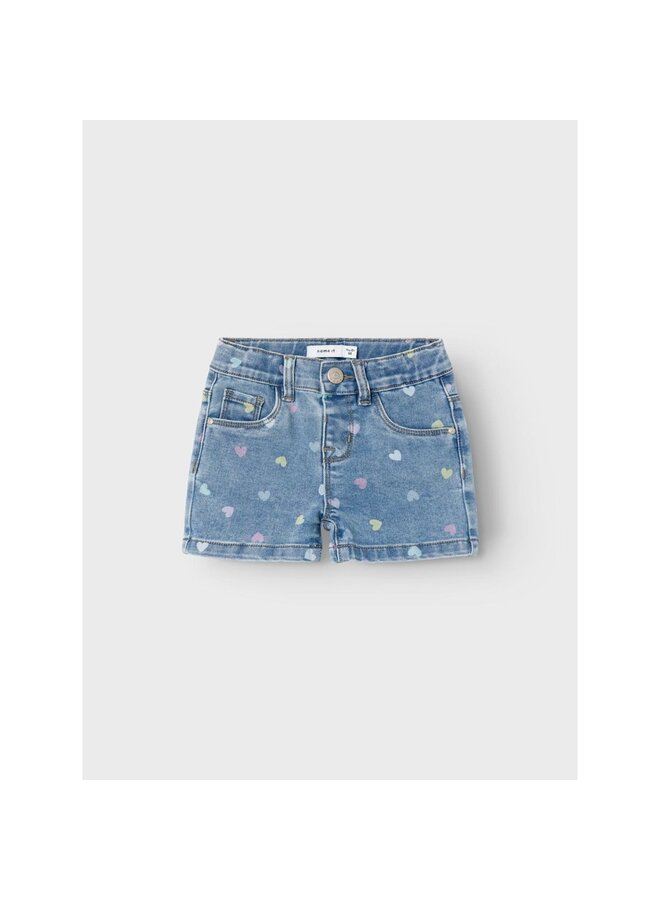 NMFSALLI SLIM DNM SHORTS medium blue denim hearts