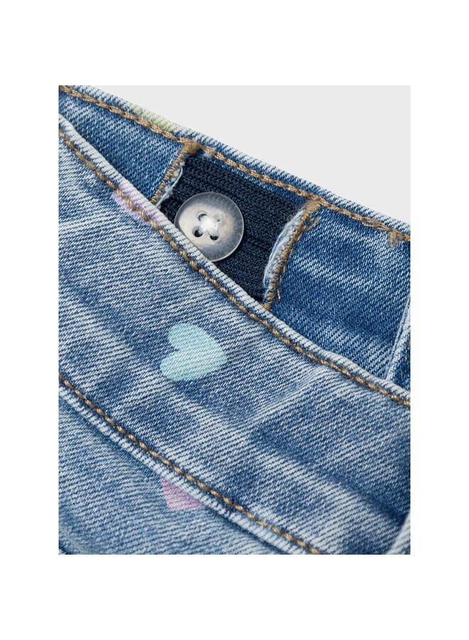 NMFSALLI SLIM DNM SHORTS medium blue denim hearts