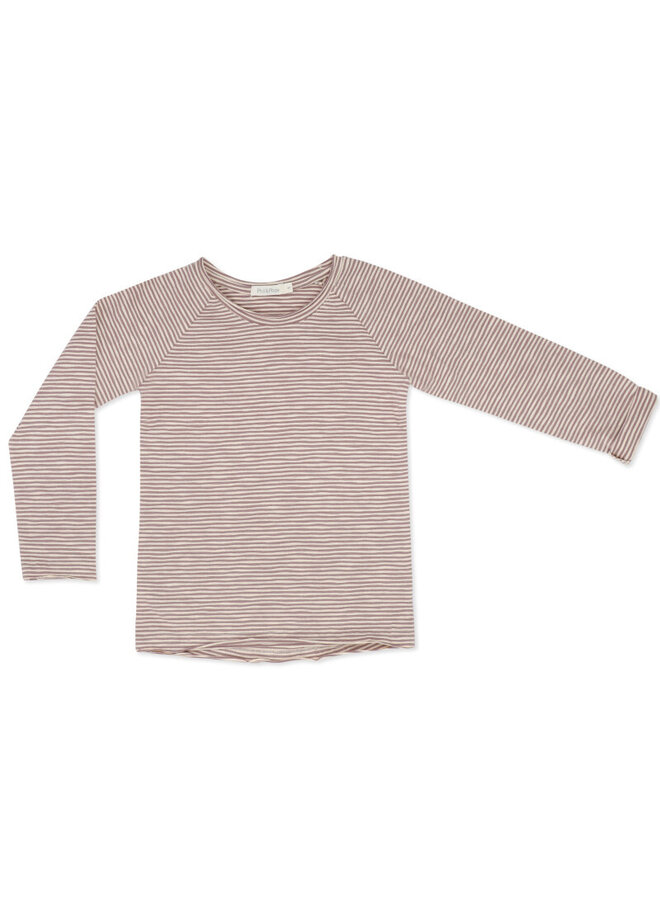 Raglan tee l/s stripes soft amethyst