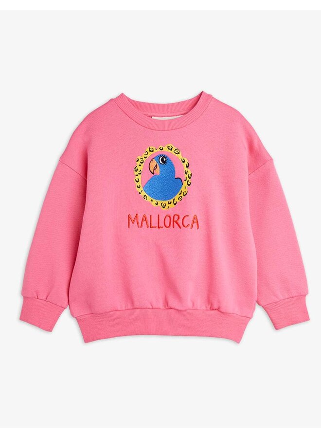 Parrot emb sweatshirt pink