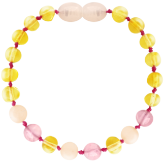 Barnsteen armband mama 19cm - Lemon rozenkwarts