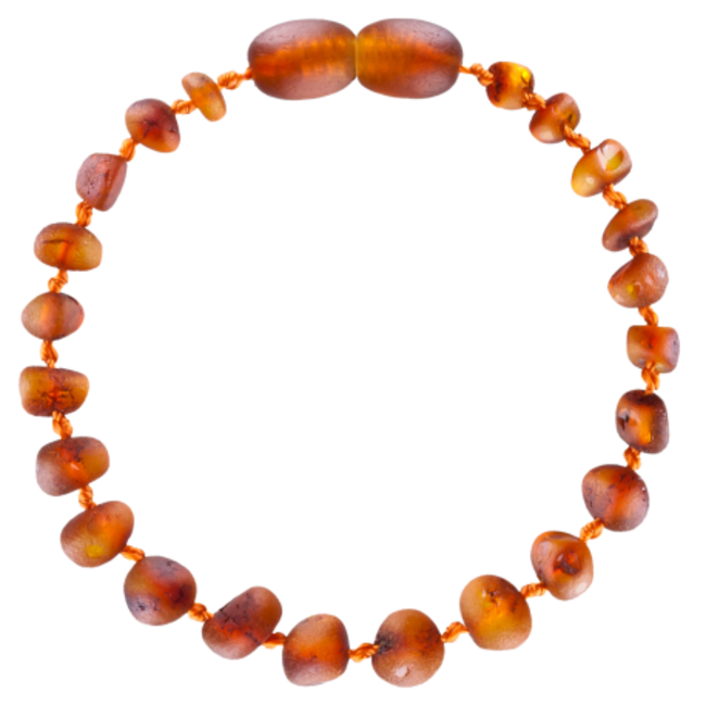 Barnsteen armband papa 21cm - Cognac raw