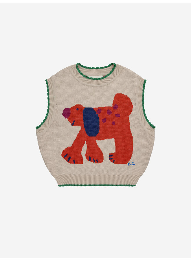 Fairy Dog jacquard knitted vest