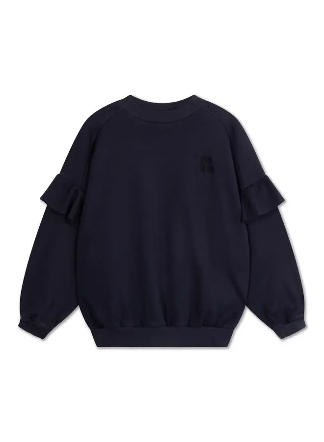 24. ruffle sweater short deep dark blue