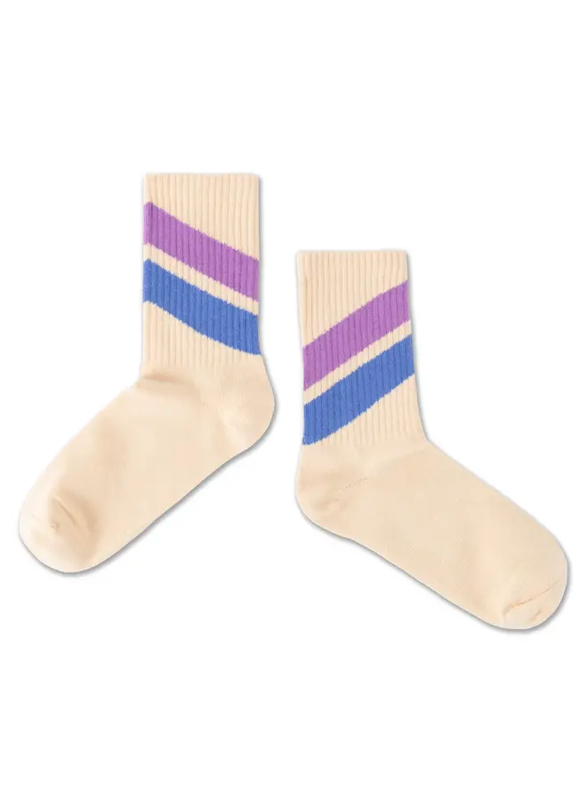 74. sporty socks beige stripe