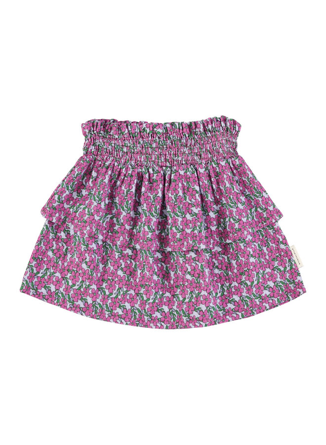 Short skirt | Magenta flowers