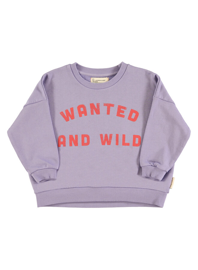 Sweatshirt | Purple w/ "wanted & wild" print