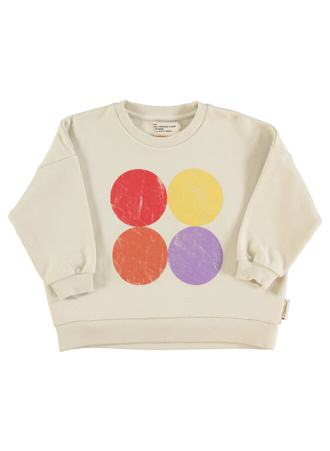 Sweatshirt | Ecru w/ multicolor circles print