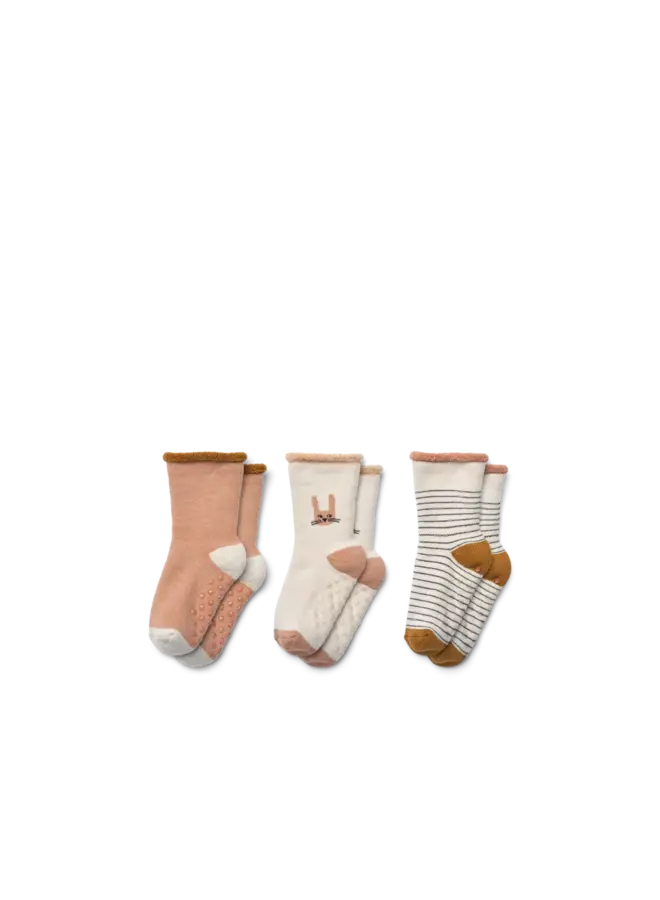 Eloy Baby Socks 3-Pack Bunny / Sandy mix