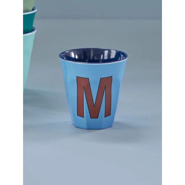 Rice Alfabet beker blauw