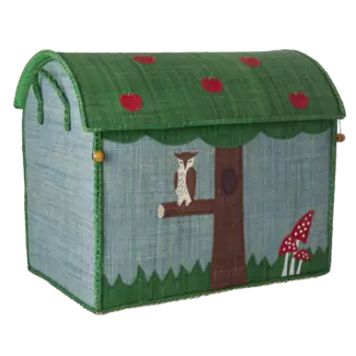 Rice Raffia Basket with Happy Forest Theme LARGE