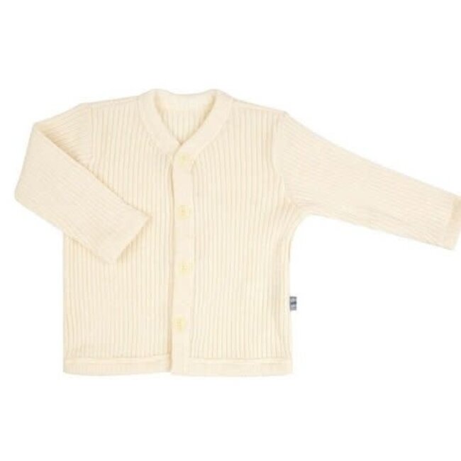 Joha Wollen ribvest naturel