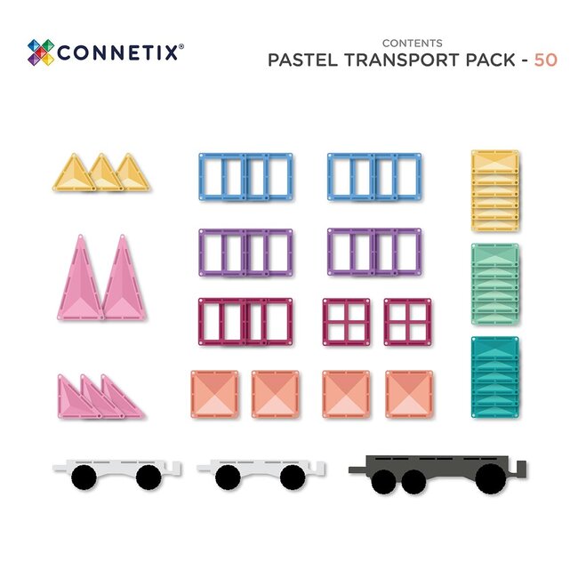 Connetix Pastel Transport Pack 50 pc