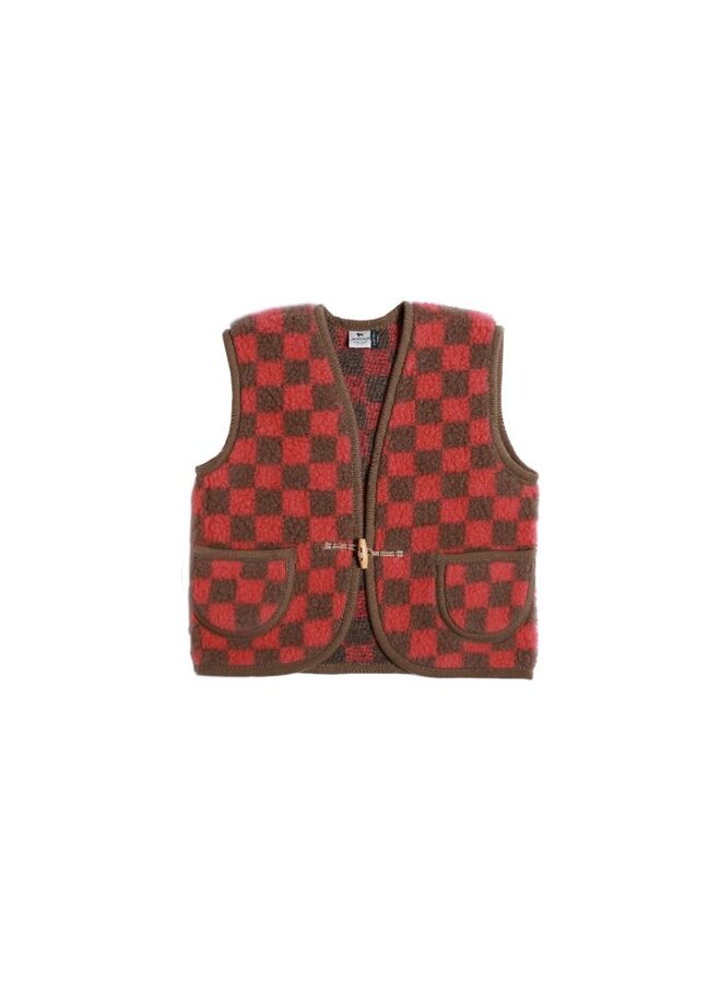 Bodywarmer junior Alpen light - Coral check