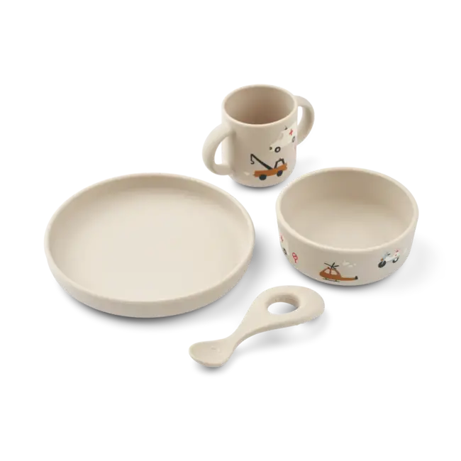 Liewood Vivi silicone set - Emergency vehicle / Sandy