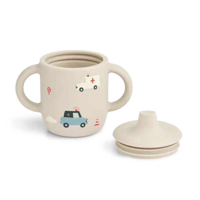 Liewood Neil cup (tuitbeker anti lek) - Emergency vehicle / Sandy