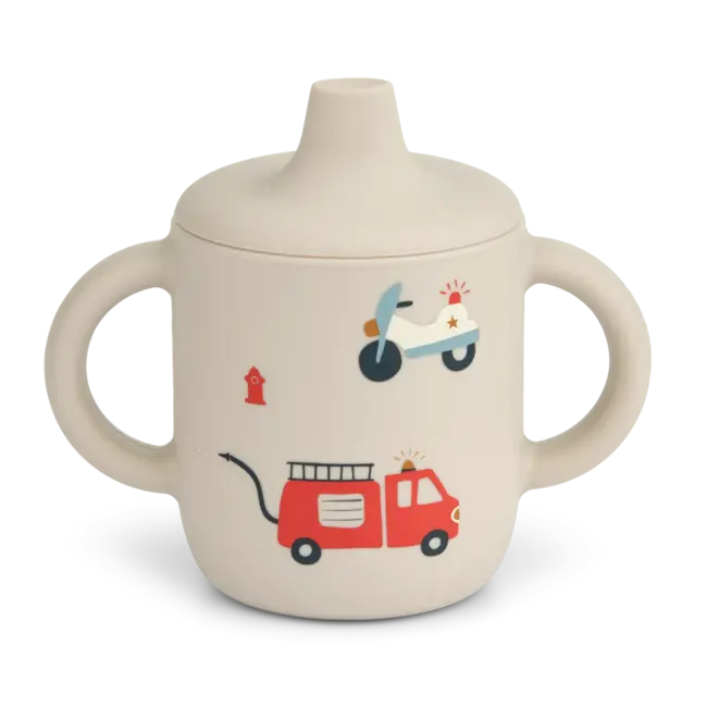 Liewood Neil cup (tuitbeker anti lek) - Emergency vehicle / Sandy
