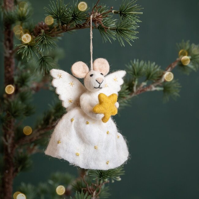 Sjaal met een verhaal Hanger Muis ENGEL met Ster