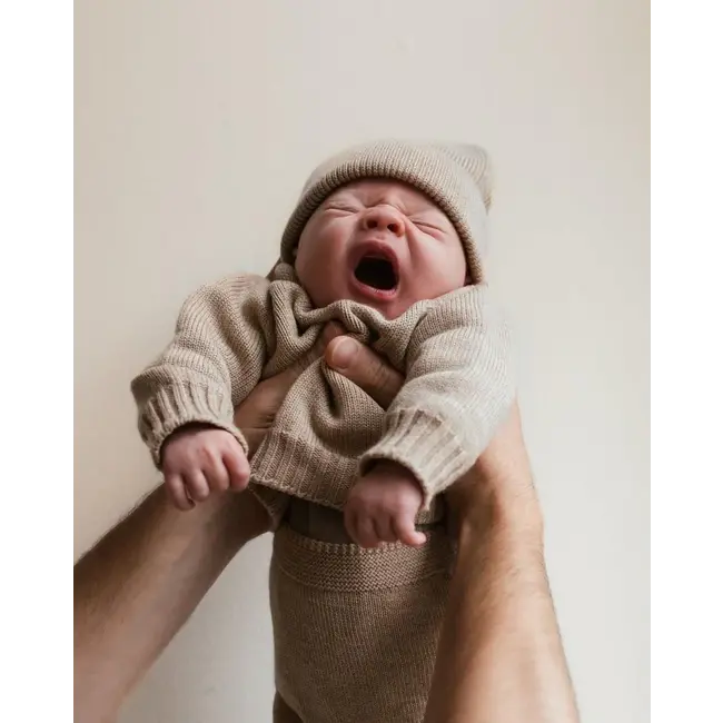 HVID Beanie fonzie newborn Sand