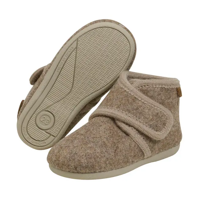 En Fant Slippers Wool Velcro Walnut