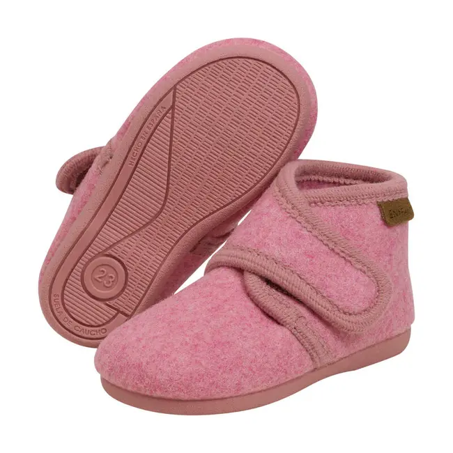 En Fant Slippers Wool Velcro Wild Rose