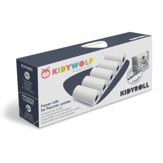 Kidywolf KIDYROLL 1 x 5 klassieke papierrollen voor KIDYPRINt