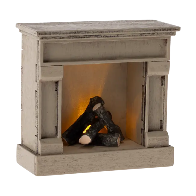 Maileg Fireplace, Mouse - Off white