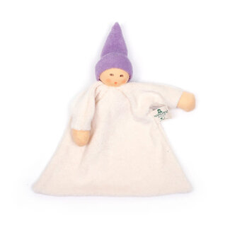 Nanchen natur Knuffeldoekje pop lila muts
