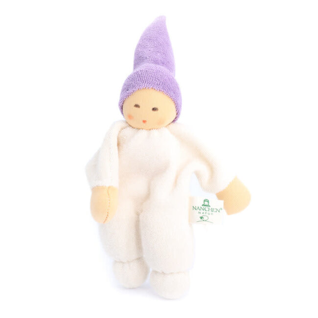 Nanchen natur Knuffelpopje nucki lila muts