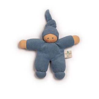 Nanchen natur Knuffelpopje Pimpel donkerblauw (22cm)