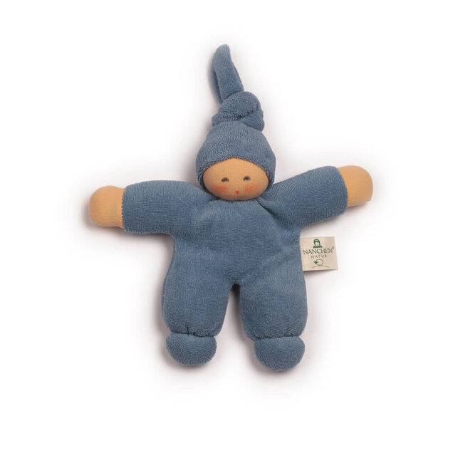 Nanchen natur Knuffelpopje Pimpel donkerblauw (22cm)
