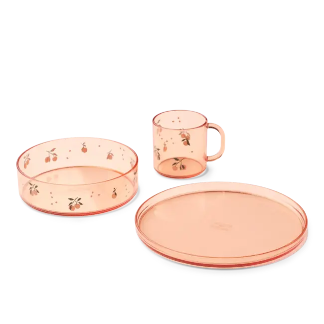 Liewood Siva Printed Tritan Tableware Set Peach / Sea shell
