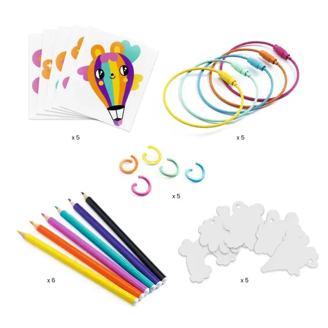 Djeco Artistic Plastic – Kawaii Sleutelhanger Knutselset