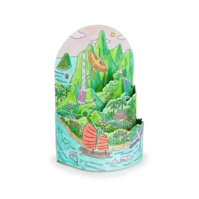 Djeco 3d kleurplaten (8+) op de top van het eiland