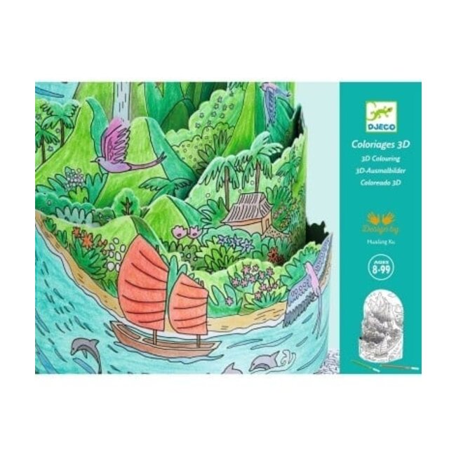 Djeco 3d kleurplaten (8+) op de top van het eiland
