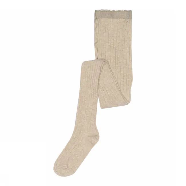 MP Denmark Cotton rib tights - Light Brown Melange