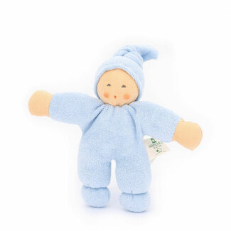 Nanchen natur Knuffelpopje Pimpel lichtblauw (22cm)