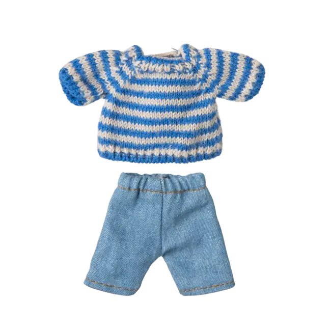 Maileg Knitted sweater and pants, Big brother mouse