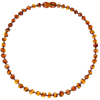 Amber Barnsteen ketting 32 cm - Cognac