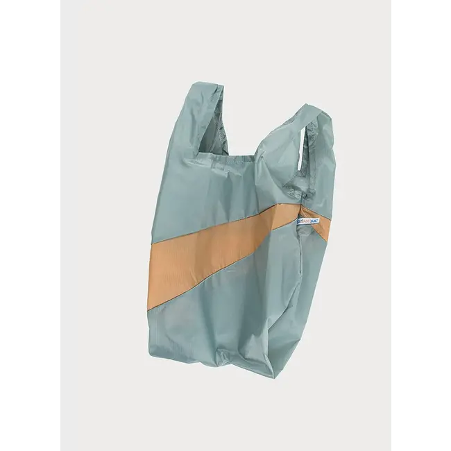 SUSAN BIJL The New Shopping Bag Grey & Camel Medium