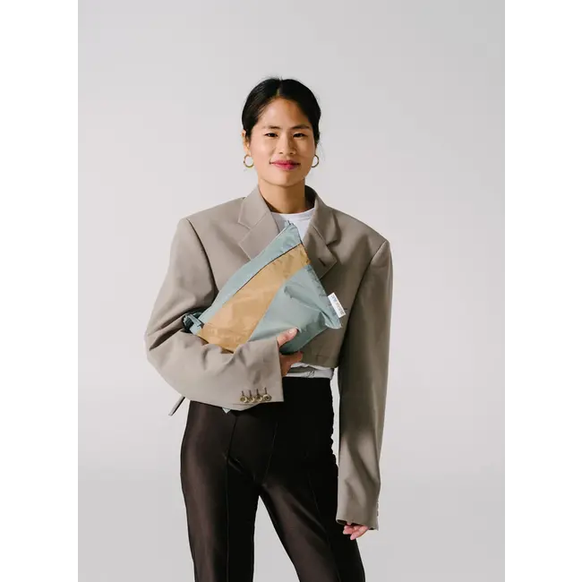 SUSAN BIJL The New Pouch Grey & Camel large