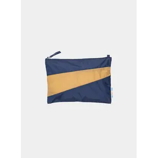 SUSAN BIJL The New Pouch Navy & Camel Medium