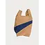 SUSAN BIJL The New Shopping Bag Camel & Navy Medium