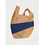 SUSAN BIJL The New Shopping Bag Camel & Navy Large