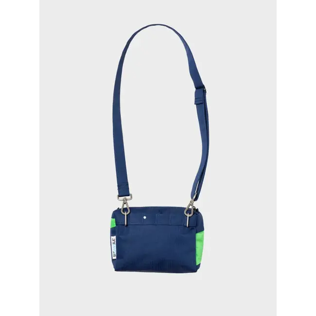 SUSAN BIJL The New Bum Bag Navy & Greenscreen Small