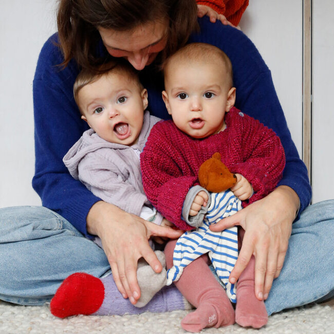 Nanchen natur Knuffeldoekje streep blauw beertje