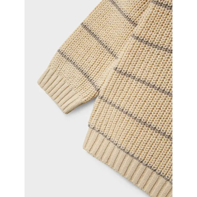 Lil' Atelier NMMEMLEN LS KNIT STRIPES LIL Turtledove