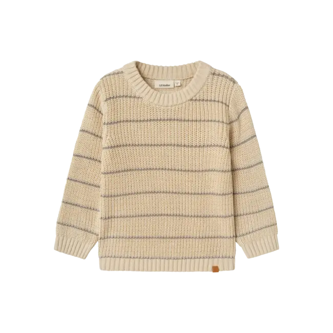 Lil' Atelier NMMEMLEN LS KNIT STRIPES LIL Turtledove