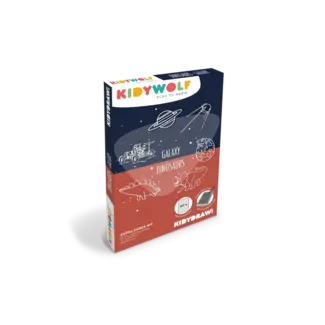 Kidywolf REFIL KIDYDRAW MINI drawings "dinosaurs" and "galaxy"